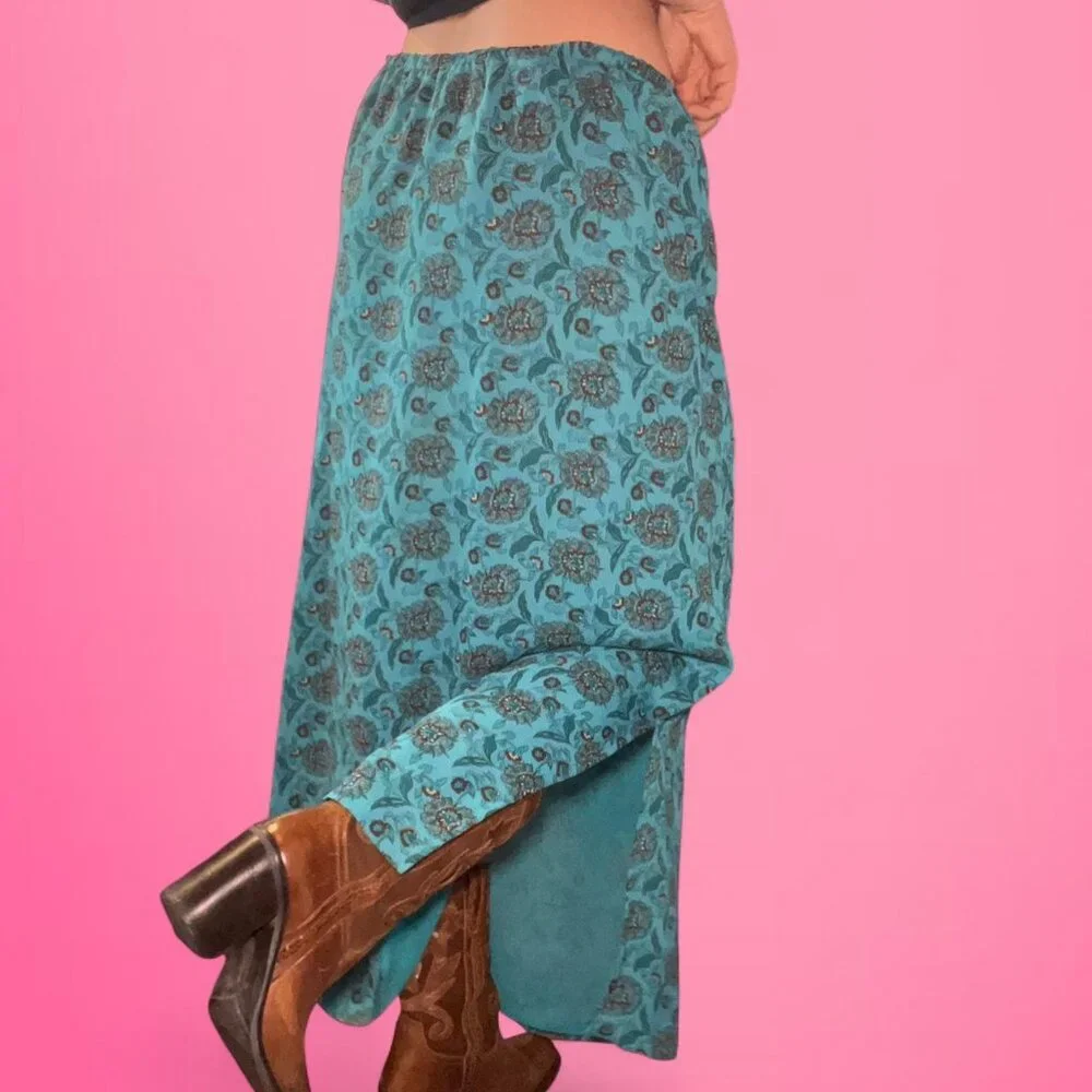 Vintage 90s paisley floral maxi skirt - Picture 2 of 6